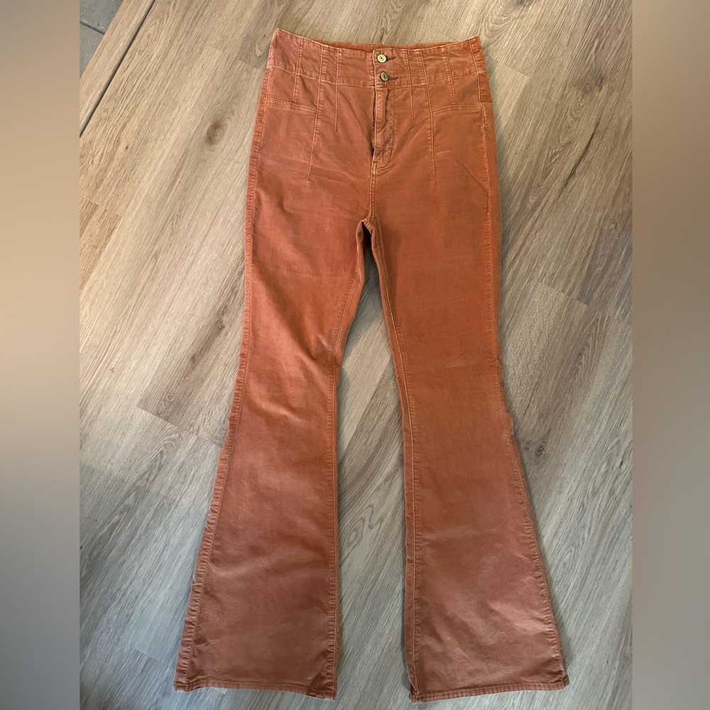 Free People Jayde cord flare jeans. Size 29 orange - Picture 1 of 7